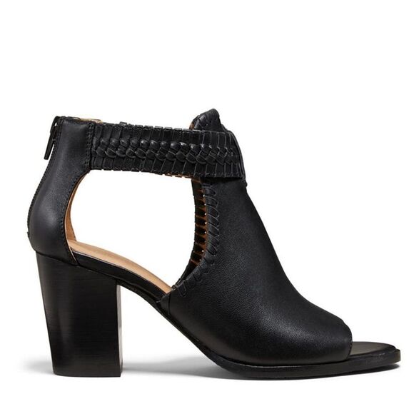 New! JACK ROGERS Women's Tinsley Leather Open-Toe Bootie Sandals Shoes Black - Picture 3 of 9